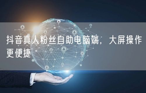 抖音真人粉丝自助电脑端，大屏操作更便捷
