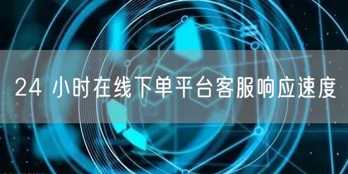 24 小时在线下单平台客服响应速度