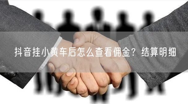 抖音挂小黄车后怎么查看佣金？结算明细