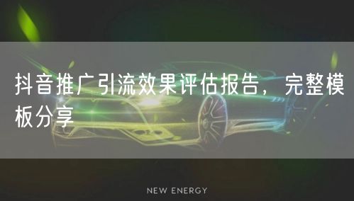 抖音推广引流效果评估报告，完整模板分享