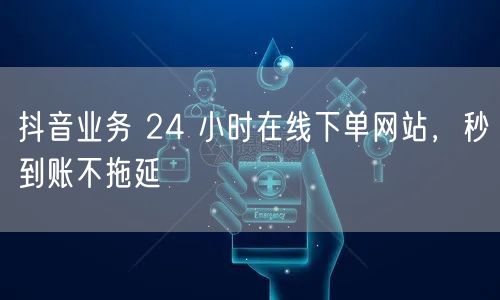 抖音业务 24 小时在线下单网站，秒到账不拖延