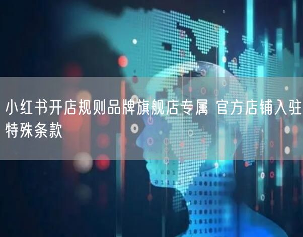 小红书开店规则品牌旗舰店专属 官方店铺入驻特殊条款