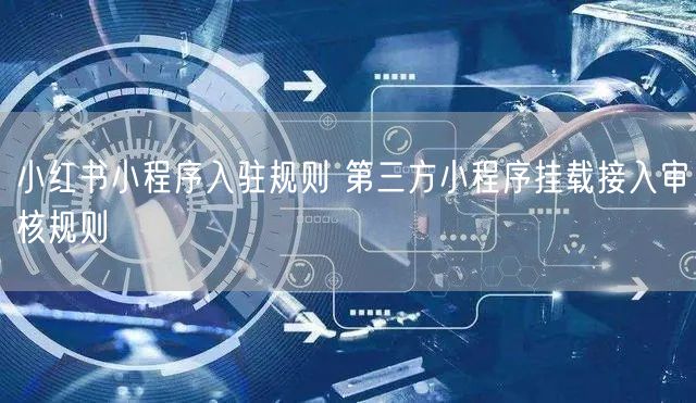 小红书小程序入驻规则 第三方小程序挂载接入审核规则