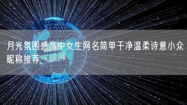 月光氛围感高中女生网名简单干净温柔诗意小众昵称推荐