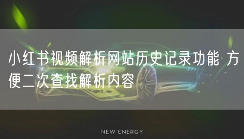 小红书视频解析网站历史记录功能 方便二次查找解析内容