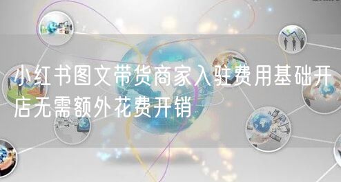 小红书图文带货商家入驻费用基础开店无需额外花费开销