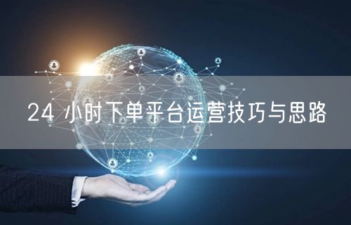 24 小时下单平台运营技巧与思路