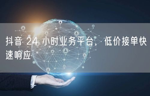 抖音 24 小时业务平台，低价接单快速响应
