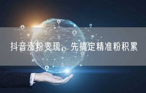 抖音涨粉变现，先搞定精准粉积累