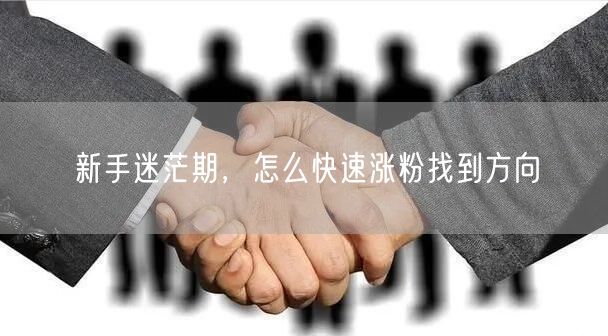 新手迷茫期，怎么快速涨粉找到方向