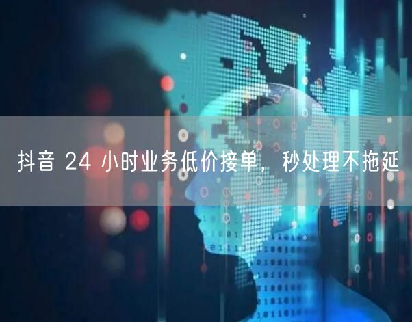 抖音 24 小时业务低价接单，秒处理不拖延