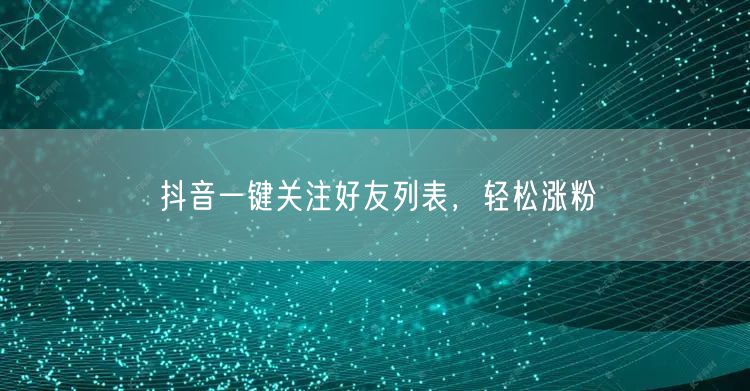 抖音一键关注好友列表，轻松涨粉