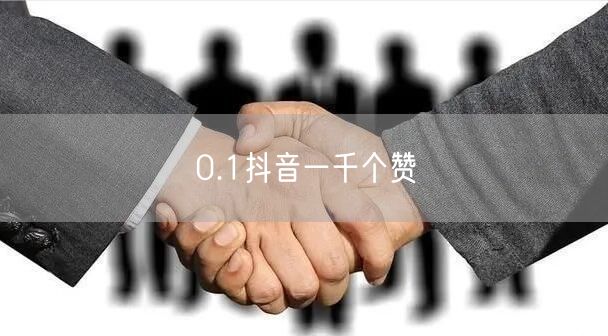 0.1抖音一千个赞