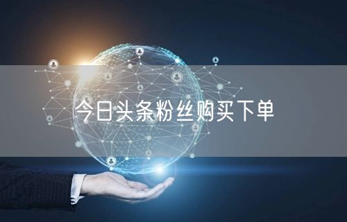 今日头条粉丝购买下单