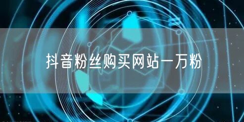 抖音粉丝购买网站一万粉